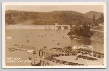 VTG RPPC Post Card Boat Dock Norris Lake, Tenn. J265