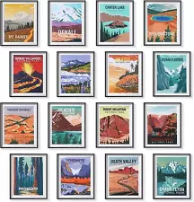 16 Pieces Vintage National Park Posters Vintage Style Unframed Set of 16 Travel