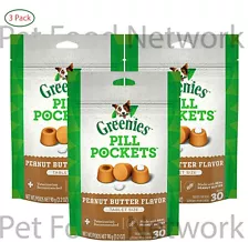 Greenies Tablet Pill Pockets For Dogs, Peanut Butter 3.2 oz/30 Count (3-Pack)