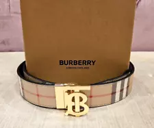 burberry Belt size 90 US Pants 32-34 Gold Buckle Double Side