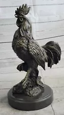 Rooster Chicken Country Kitchen Collectible Bronze Marble Statue Collector Sale