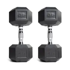 CAP Barbell Rubber-Coated Hex Dumbbells, Set of 2 , Pair -NEW