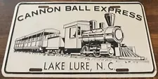 Cannon Ball Express Train Booster License Plate Lake Lure NC Locomotive