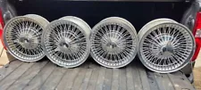 72 spoke 15 by 6 large hub 60s/70s authentic dayton wire wheels caps & adaptors