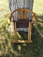 HTF Thonet Style Mid Century Modern Wood Bentwood Folding Chair Rare 1960s