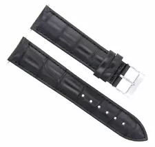 22MM ITALIAN WATCH LEATHER STRAP BAND FOR 42MM MONTBLANC TIMEWALKER WATCH BLACK