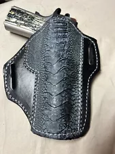 Ostrich Leg 1911. 9mm Or 45 Leather Gun Holster - Handmade,