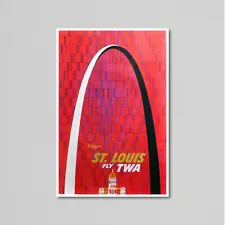 Vintage Travel Poster - St. Louis, Fly TWA, by David Klein, 1961