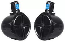 Pair Rockville RWB80B 8" Black 2 Way 600 Watt Marine Wakeboard Tower Speakers