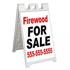 FIRE WOOD FOR SALE PHONE NUMBER Signicade 24x36 Aframe Sidewalk Banner Decal