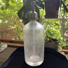 Vintage Glass Clear Seltzer Bottle New York Cool Design