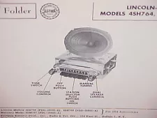 1954 LINCOLN CAPRI COSMOPOLITAN MERCURY CONVERTIBLE AM RADIO SERVICE SHOP MANUAL