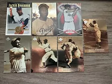 Lot of (7) Jackie Robinson Cards Brooklyn Dodgers