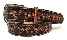 1 3/4'' WESTERN COWBOY RODEO BELT GENUINE LEATHER ENGRAVED BELT, Cinto Vaquero