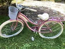 Beautiful Nel Lusso Huffy Girls Lady’s 24 Inch Bicycle Pink Cruiser Bike