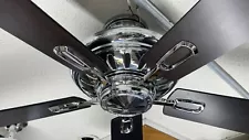 Casablanca Holliston Halo 60" Ceiling Fan - Chrome / Espresso, Up-Light, Remote