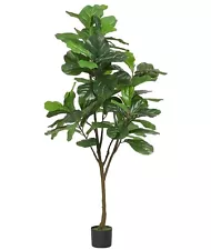 Artificial Fiddle Leaf Fig Tree 6Ft Tall 86 Decorative Faux Fiddle Leaves Fake F