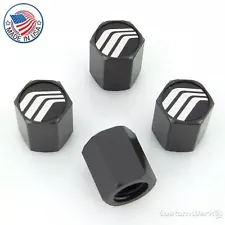 Mercury Logo Tire Stem Valve Caps (Black) (For: 1974 Mercury Capri)