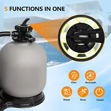 VINGLI 19in Sand Pool Filter Tank for above Ground Inground Swimming Pool