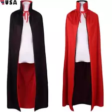 Adult Halloween Vampire Cape Costume Dracula Cloak Black Red Vampire Pirate Cape