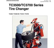 HUNTER TC3500/TC3700 SERIES TIRE CHANGER OPERATING INSTRUCTIONS MANUAL on CD-ROM