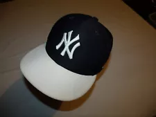 New York Yankees Black Hat White Brim New Era 59Fifty For Players Poly Fitted 7