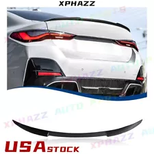 Carbon Look Spoiler For 21-24 BMW G26 i4 Gran Coupe 440i 430i ABS Rear Trunk Lip