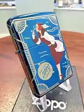 Zippo Windproof Lighter High Polish Blue WINDY VARGA GIRL 360 New & Boxed