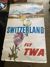 David Klein, Switzerland - Fly TWA, Travel Poster