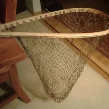 1930 LAMINATED WOOD HANDLE TROUT FISHING DIP NET GREAT CABIN WALL HANGER