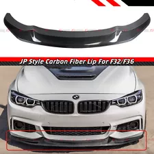 FOR 2014-20 BMW F32 F36 M SPORT JP STYLE CARBON FIBER FRONT BUMPER SPLITTER LIP (For: 2018 BMW 440i Gran Coupe)