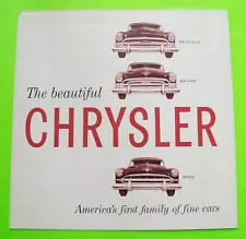 1954 CHRYSLER FULL LINE FOLDER BROCHURE New Yorker CONVERTIBLES Imperial XLNT