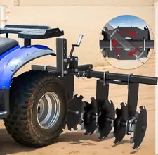 Manual Disc Plow Harrow Tailored for ATV/UTV Use on Hard-Packed Soil