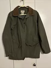 L.L Bean Barn Coat Women’s Regular Medium Hunter Green Canvas 100% Cotton Chore