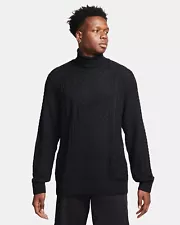 Nike Life Men's Cable Knit Turtleneck Sweater Black Mens Size M FB7770-010 Wool