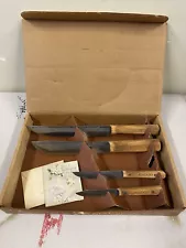 Vintage 4 Knife Set Old Hickory OG BOX (wedding gift)