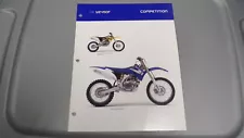 Yamaha 2006 Competition YZ450F Dealers Sales Specifications Chart Data Sheet