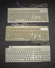 CHOOSE 1 OF 3 VINTAGE KEYBOARDS-IBM KB7953 KEYTRONIC KT800PS2 BTC 5121W