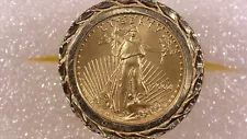 2004 1/10 Ounce U.S 5 Dollar Gold Liberty Coin Jewelry Ring