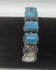 Up For Sale Is avintage sterling silver and turquoise bracelet by Chimney Butte.