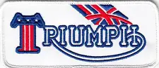 Triumph Motorcycle, OIF, Embroidered Union Jack & USA Patch, 4.75" x 2" , F/SH (For: 1941 Triumph)