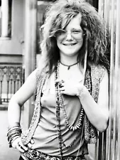 Janis Joplin Singer Black & White 18X24 Poster Free Shipping