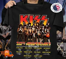 HOT Kiss band 50 Years 1973-2023 Thank You For The Memories Signed T Shirt