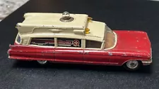 Corgi Toys Vintage Red Superior Ambulance On Cadillac Chassis