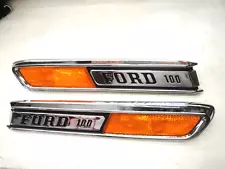 68 69 70 71 72 1968 1969 1970 1971 1972 FORD TRUCK HOOD CHROME F100 EMBLEM PAIR*