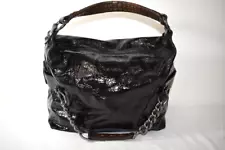 LUANA BLACK PATENT LEATHER TOTE HANDBAG SIZE LARGE ON SALE