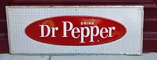 New ListingOriginal 1950s Tin Embossed Drink Dr Pepper Sign Vintage Advertising Signs