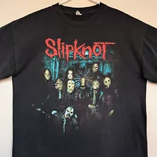 Vtg Slipknot XL T-Shirt Paul Gray Joey Jordison Band Group Photo In Masks Y2K