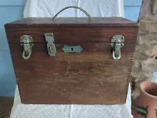 Vintage Wooden Storage Tool Box Case