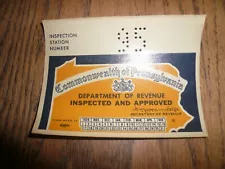 1939 - 1940 Pennsylvania Inspection Sticker Pa Penna - Nov to Apr - Vintage